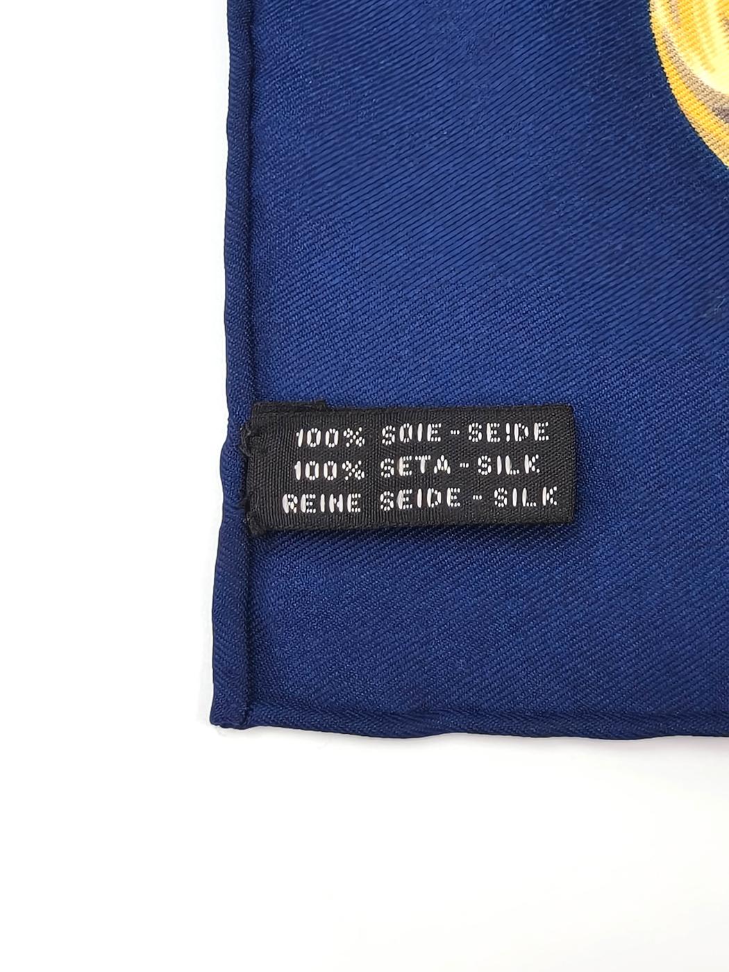 CHANEL シャネル ココマーク チェーン柄 スカーフ ネイビー 管理番号:10227