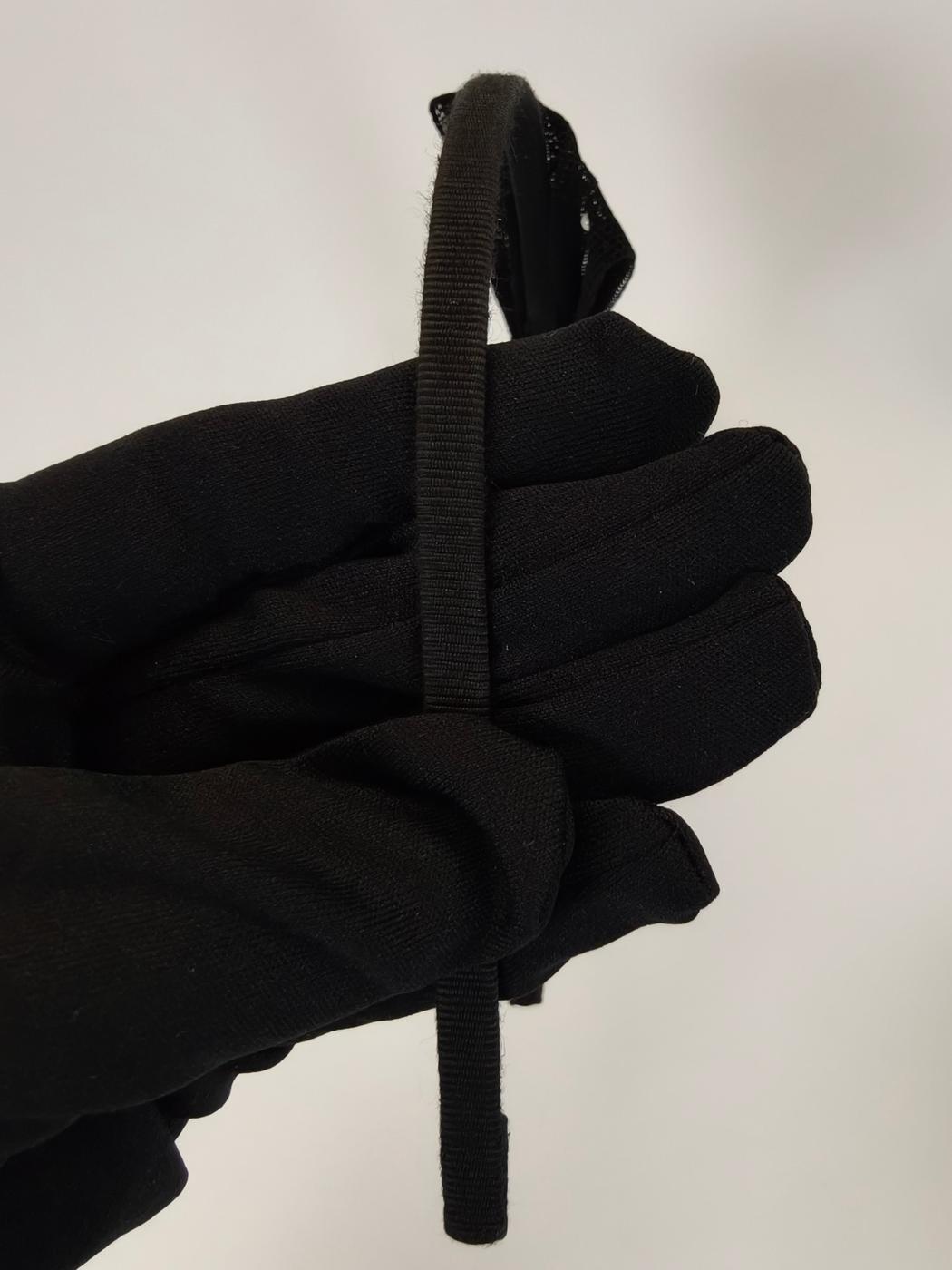 CHANEL シャネル ココマーク メッシュ リボン カチューシャ ブラック 管理番号:10393