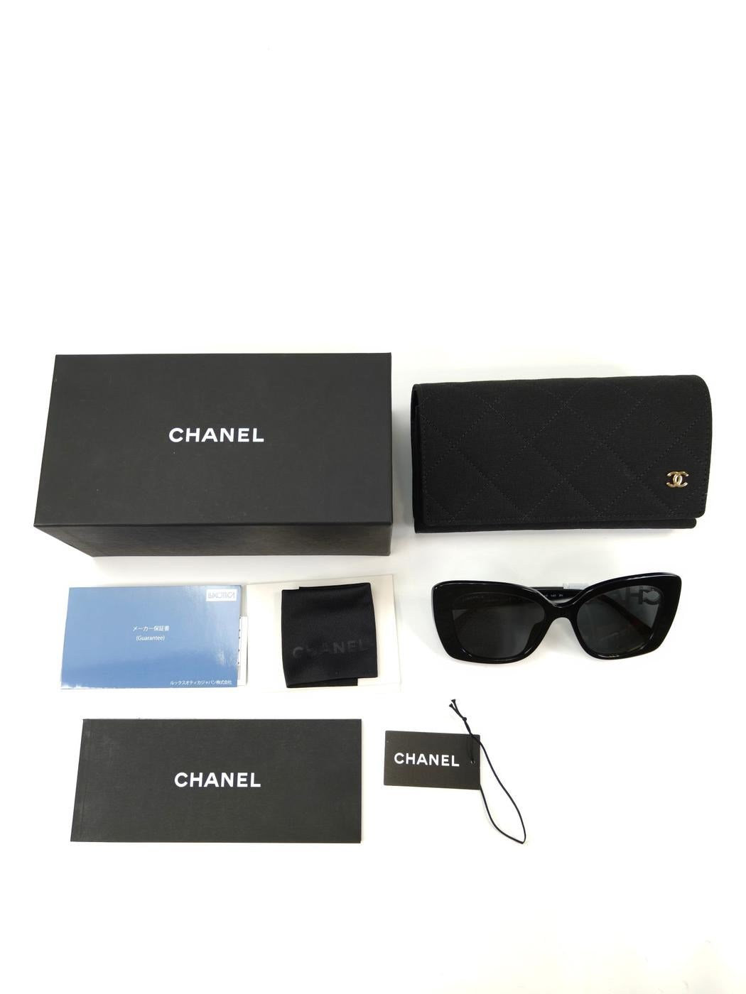 CHANEL 香奈儿 方形太阳镜 黑色 型号:10978