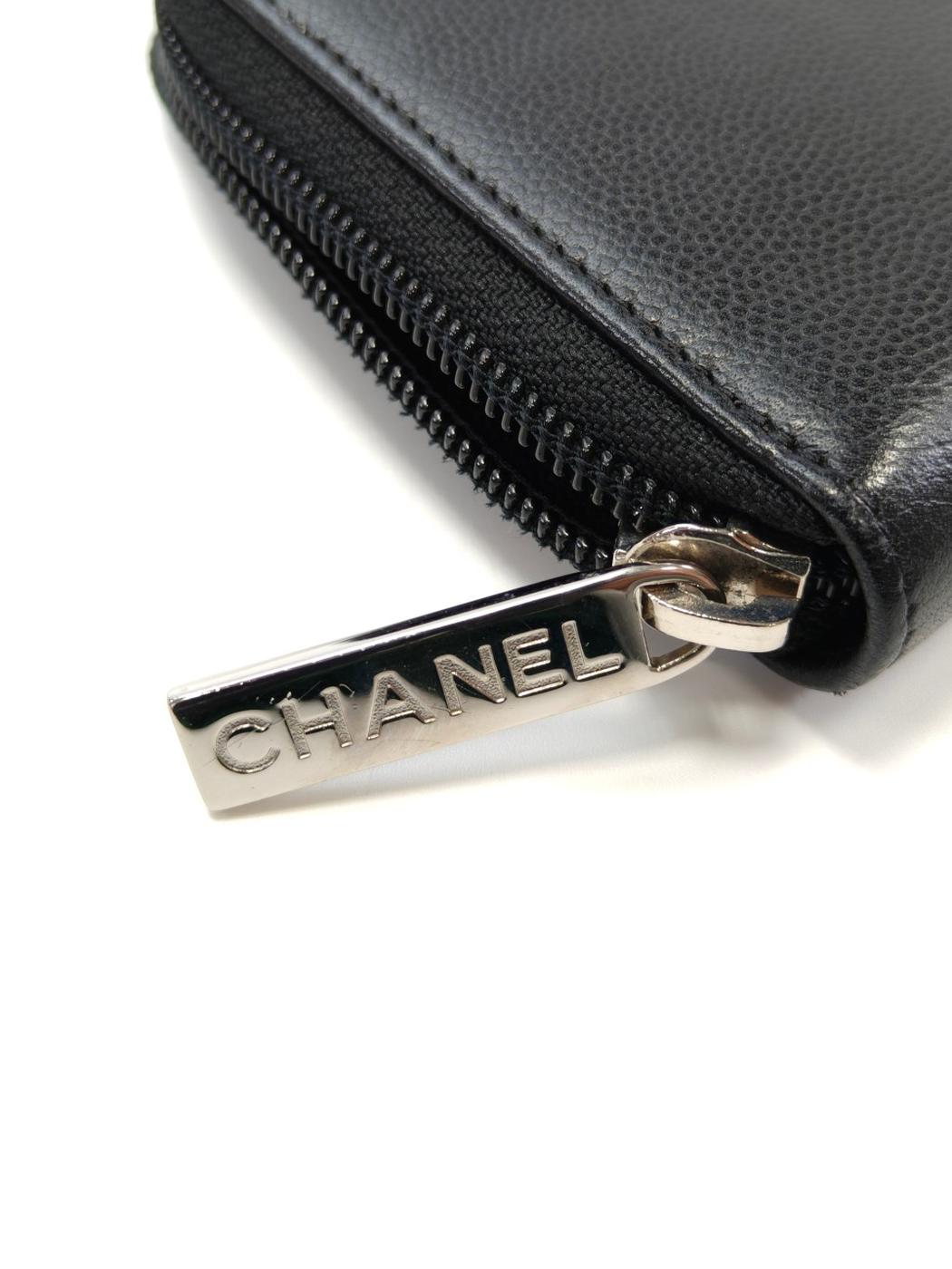 CHANEL シャネル ココマーク ラウンドファスナー 長財布 キャビアスキン ブラック 管理番号:11189