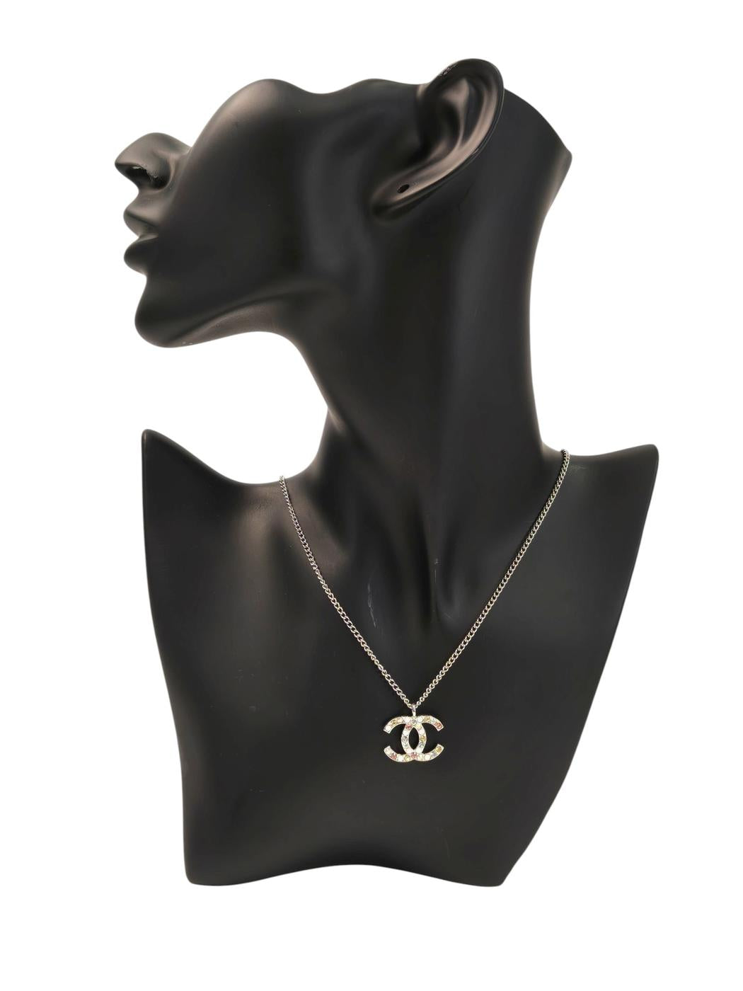 CHANEL シャネル ココマーク カラーストーン 2007年製 ネックレス シルバー 管理番号:11678