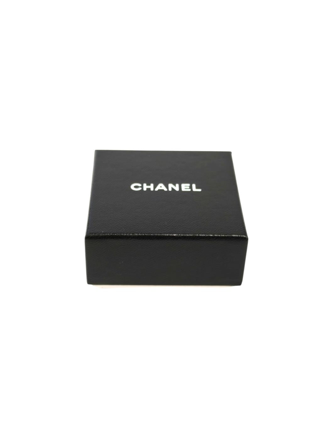 CHANEL Coco Mark Rhinestone Earrings, Collection Plate Present, 01P, Silver, 2001 Spring/Summer, Control Number: 11751