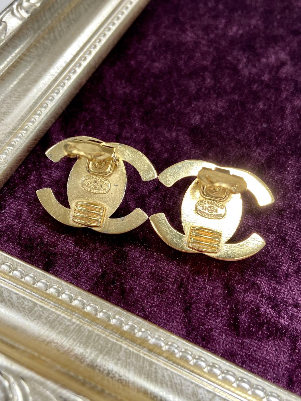 CHANEL シャネル ヴィンテージ サリー ゴールド イヤリング 管理番号:1490