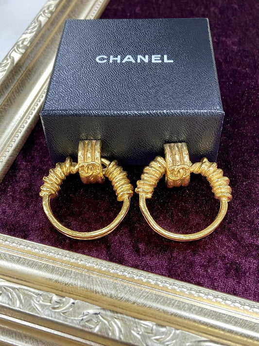 CHANEL シャネル ヴィンテージ フープ イヤリング 管理番号:1497