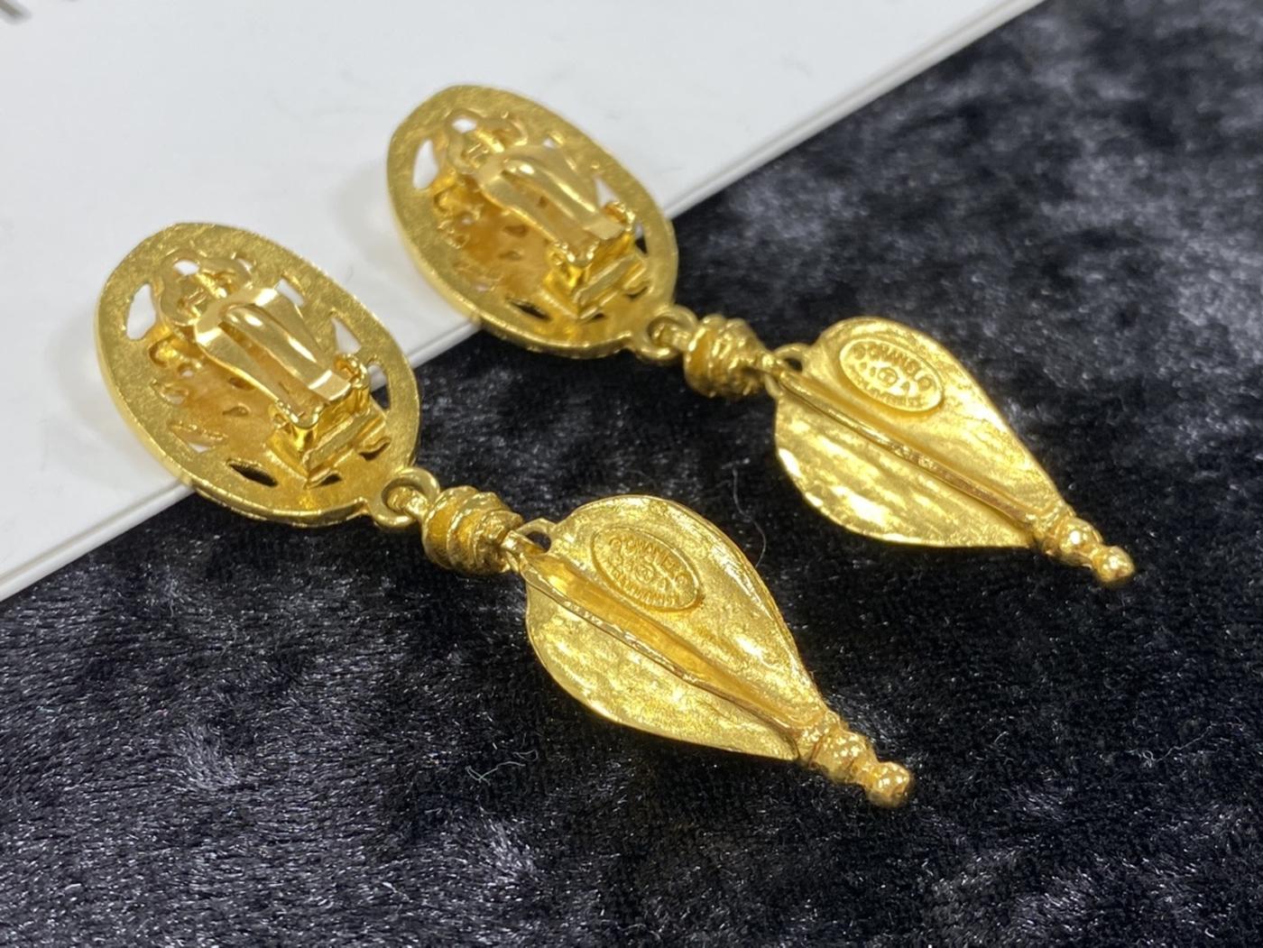 CHANEL シャネル ヴィンテージ コマーク スイング イヤリング 管理番号:1608