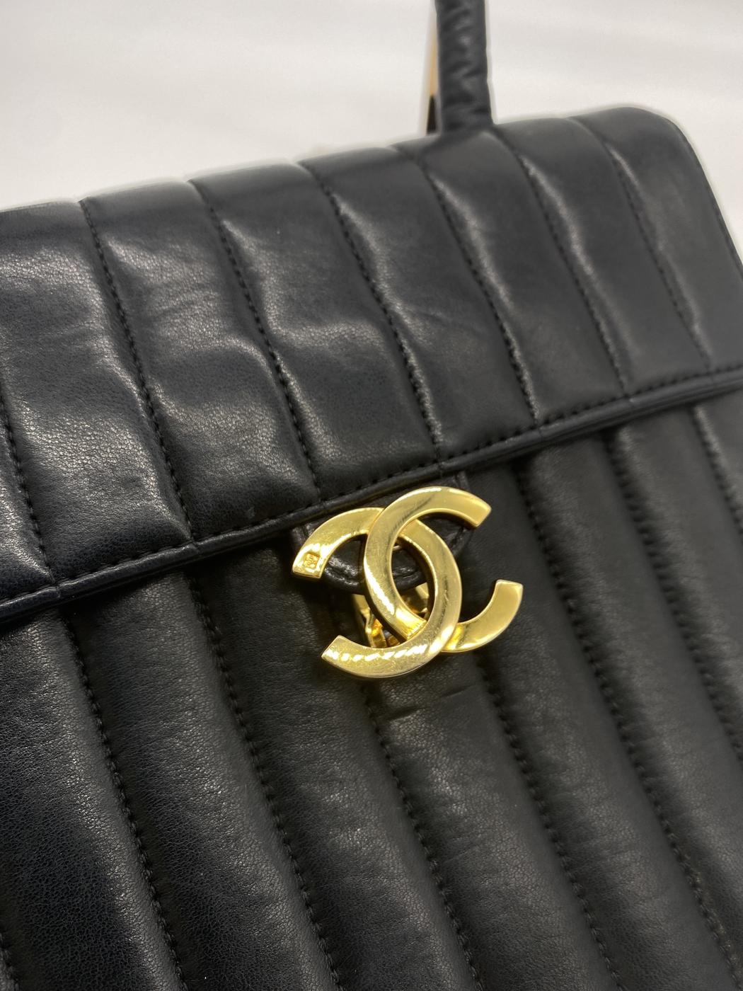 CHANEL シャネル マトラッセ マドモアゼル ココマーク ラムスキン ハンド バッグ 管理番号:2373