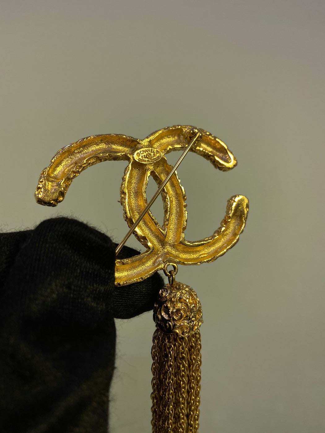 シャネル CHANEL ココマーク ヴィンテージ フリンジ タッセル スイング チェーン ブローチ ゴールド GP 管理番号:2561