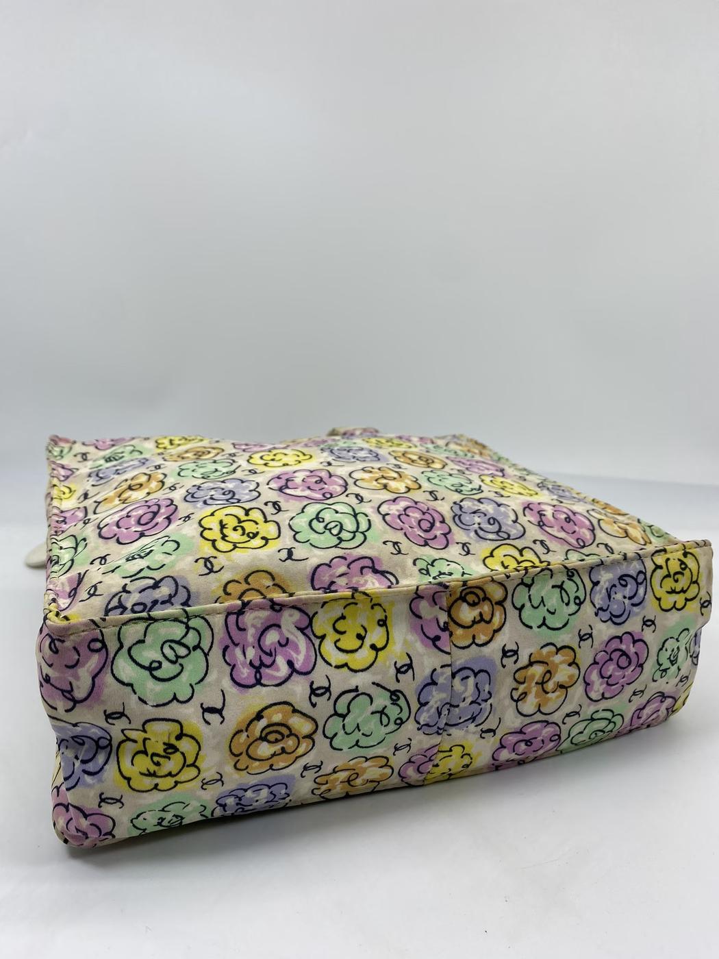 CHANEL シャネル カメリアミニ ハンドバッグ 肩掛け可 カメリア×ココマーク プリント 管理番号:6513