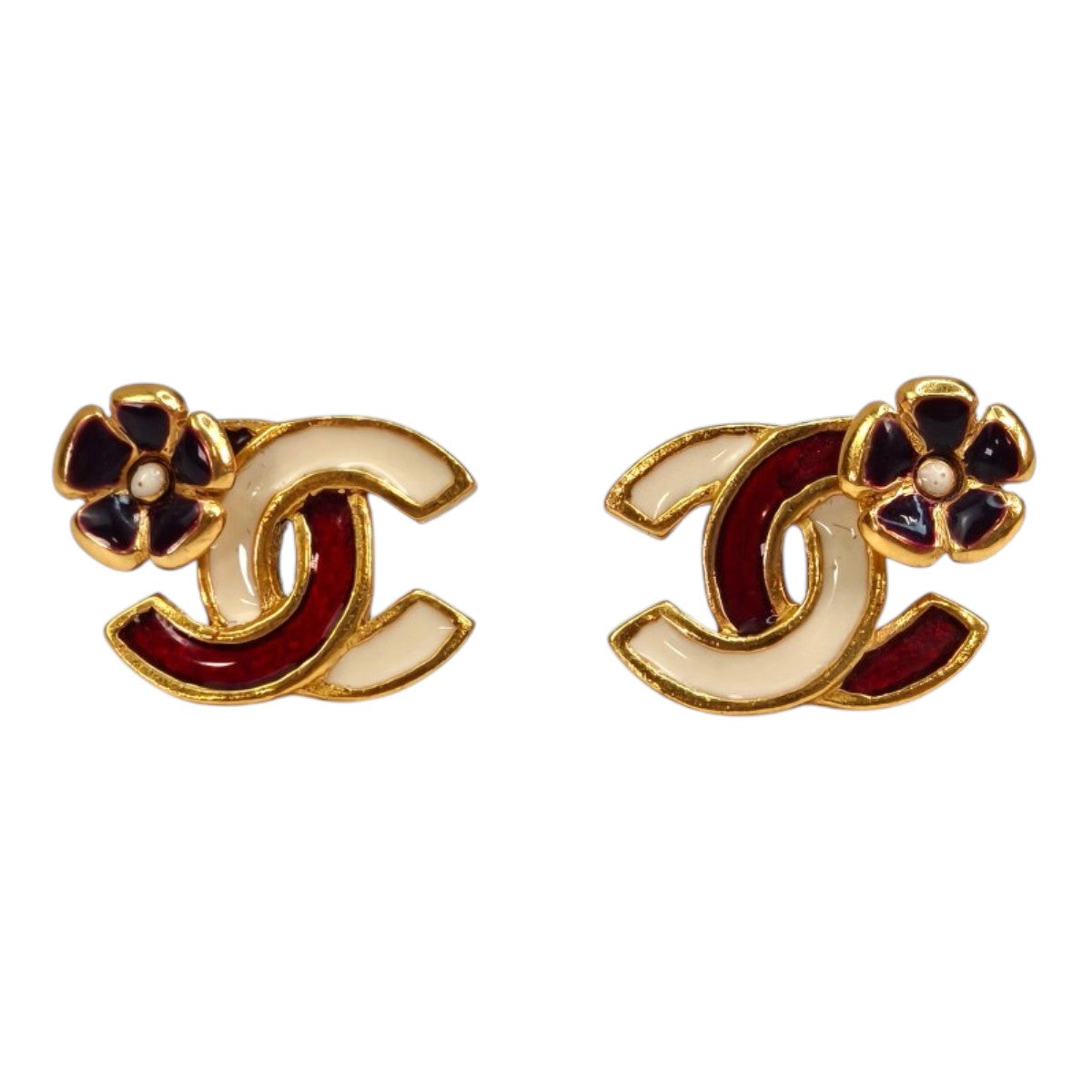 CHANEL シャネル ピアス ココマーク フラワー カメリア ベージュ 