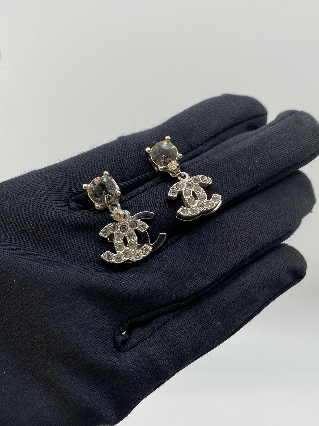 シャネル CHANEL ピアス ココマーク ラインストーン ビジュー シルバー 16P 管理番号:8207