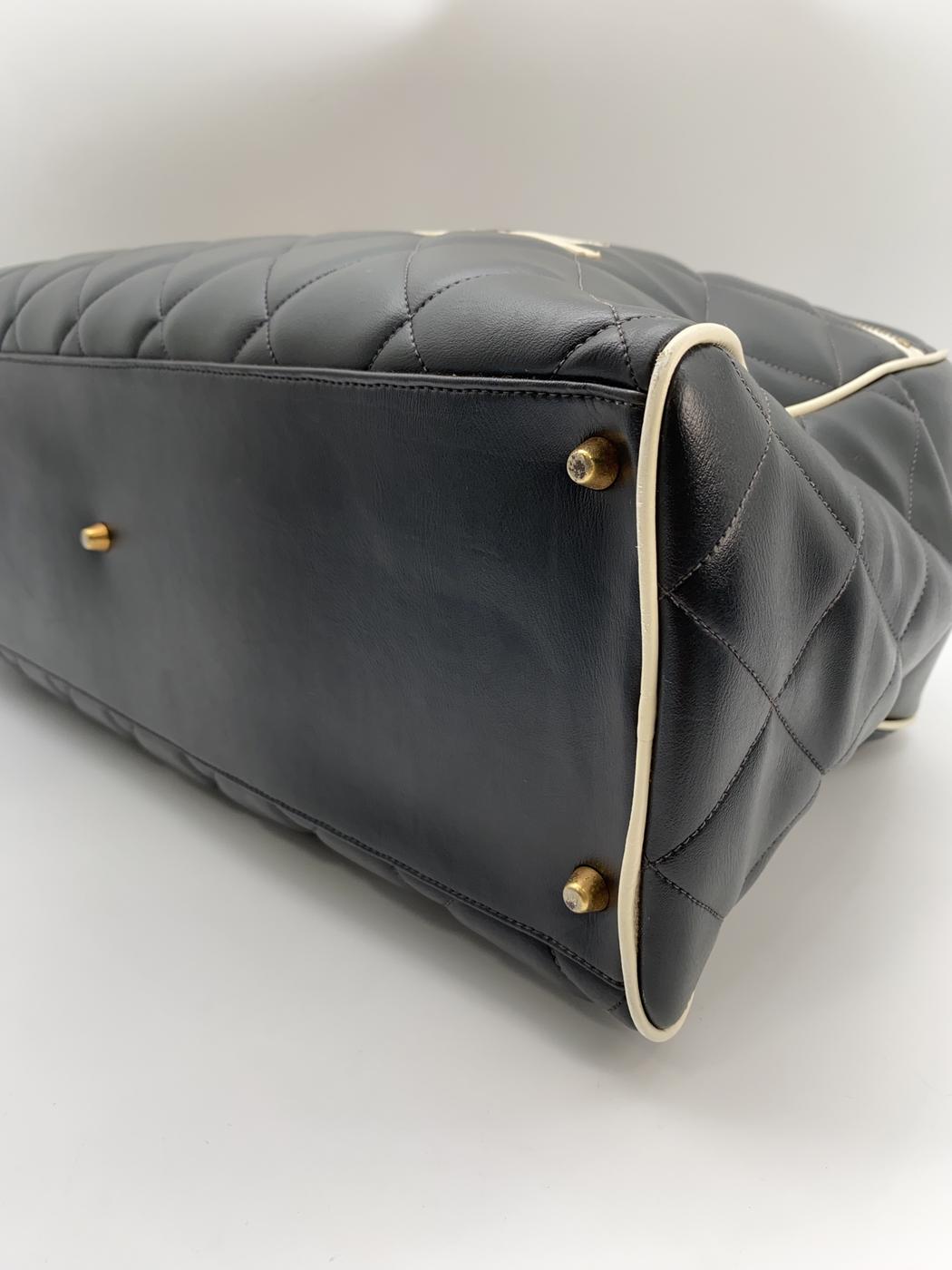 CHANEL シャネル スポーツライン マトラッセ ボストン バッグ レザー 黒 A05943 管理番号:8905