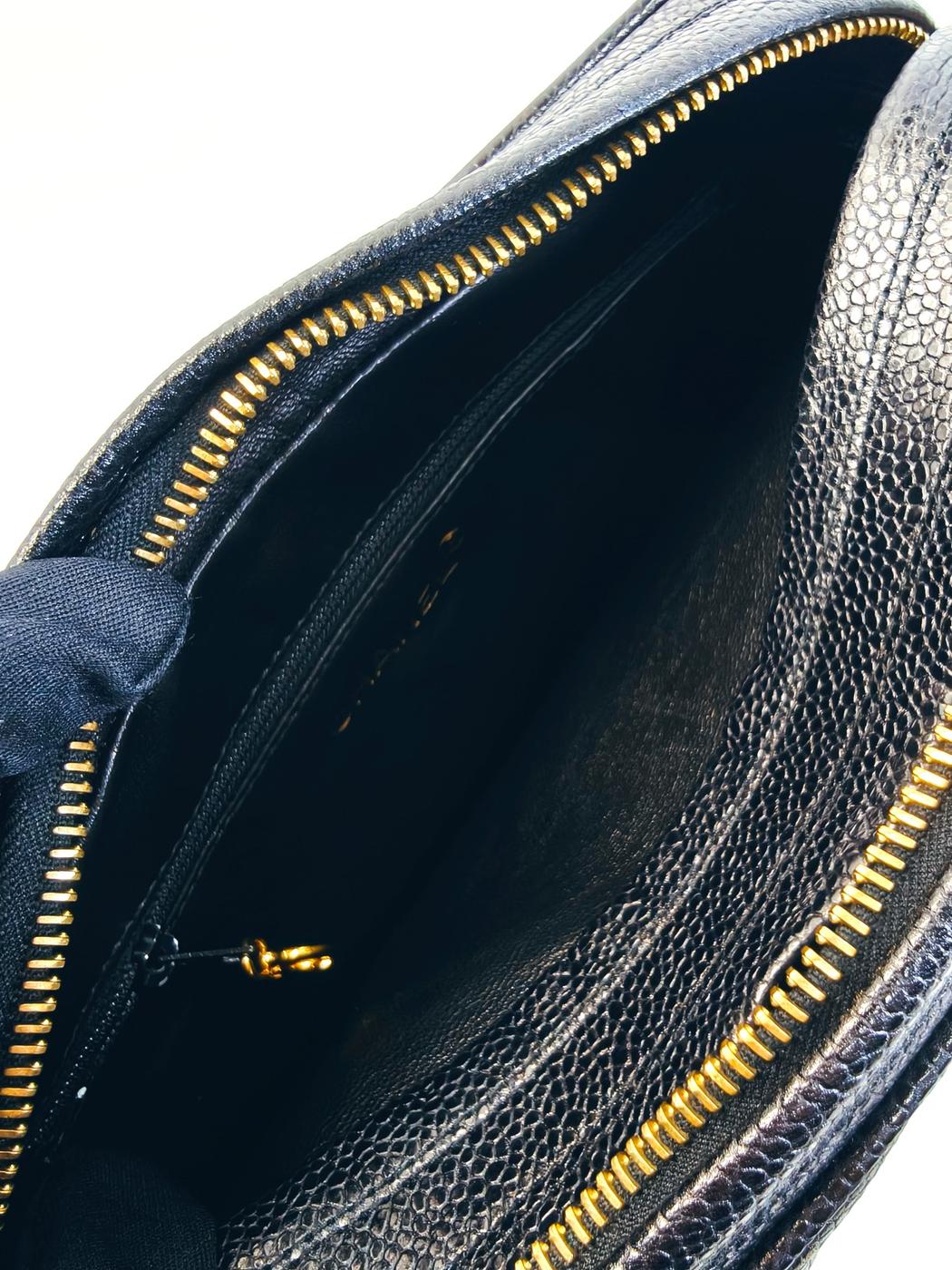 シャネル CHANEL マトラッセ ショルダーバッグ キャビアスキン ブラック ゴールド金具 管理番号:9761