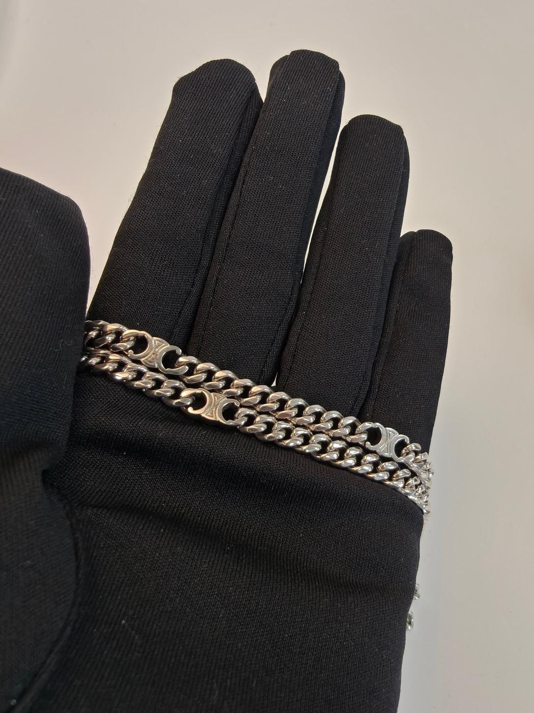 CELINE セリーヌ トリオンフ グルメット ネックレス チェーン シルバー 管理番号:10186