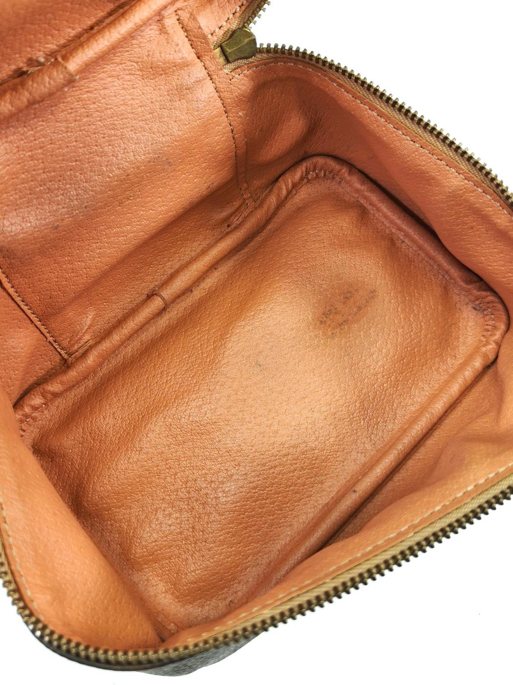 CELINE セリーヌ マカダム柄 バニティバッグ メイクポーチ ゴールド金具 ブラウン 管理番号:10370