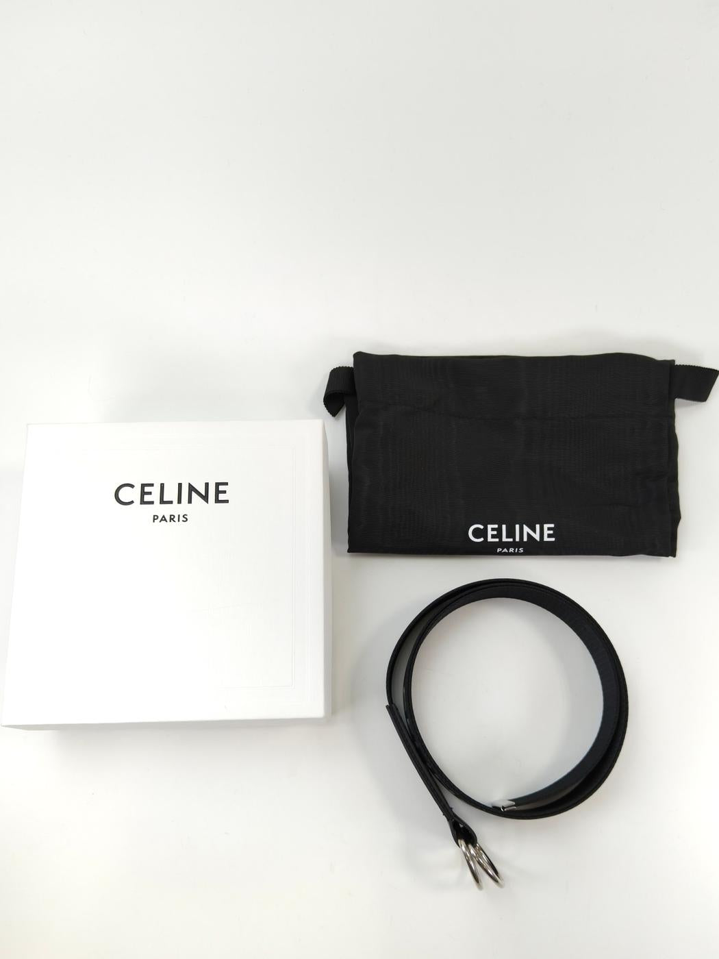 CELINE Logo Belt Men's Black Size 115 Ref: 10970
