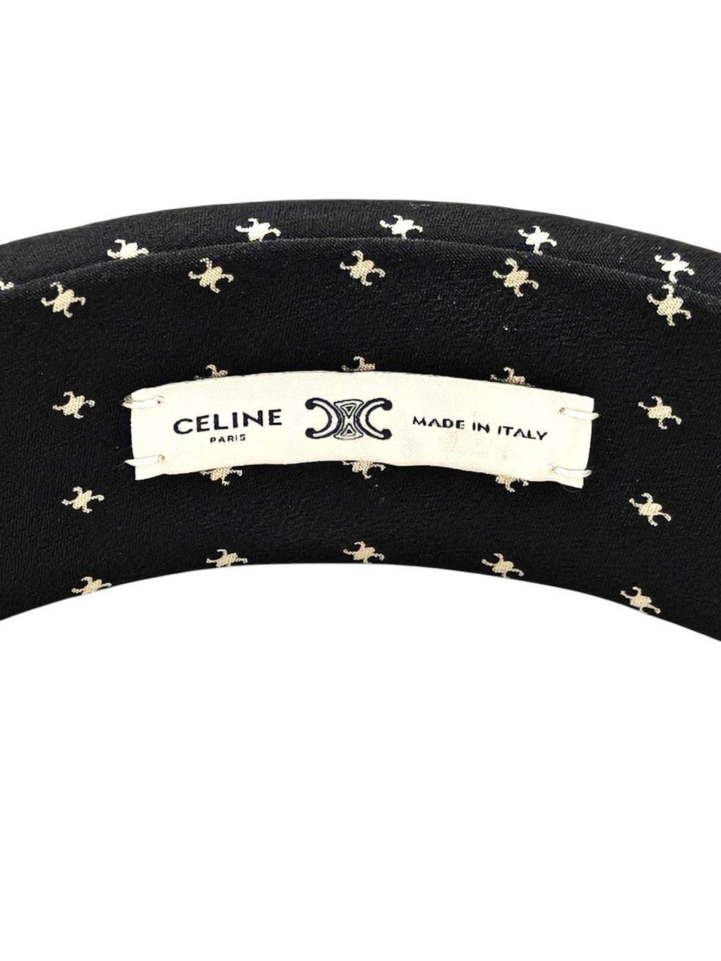 Celine セリーヌ マイクロトリオンフ カチューシャ ブラック×ホワイト 管理番号:11690
