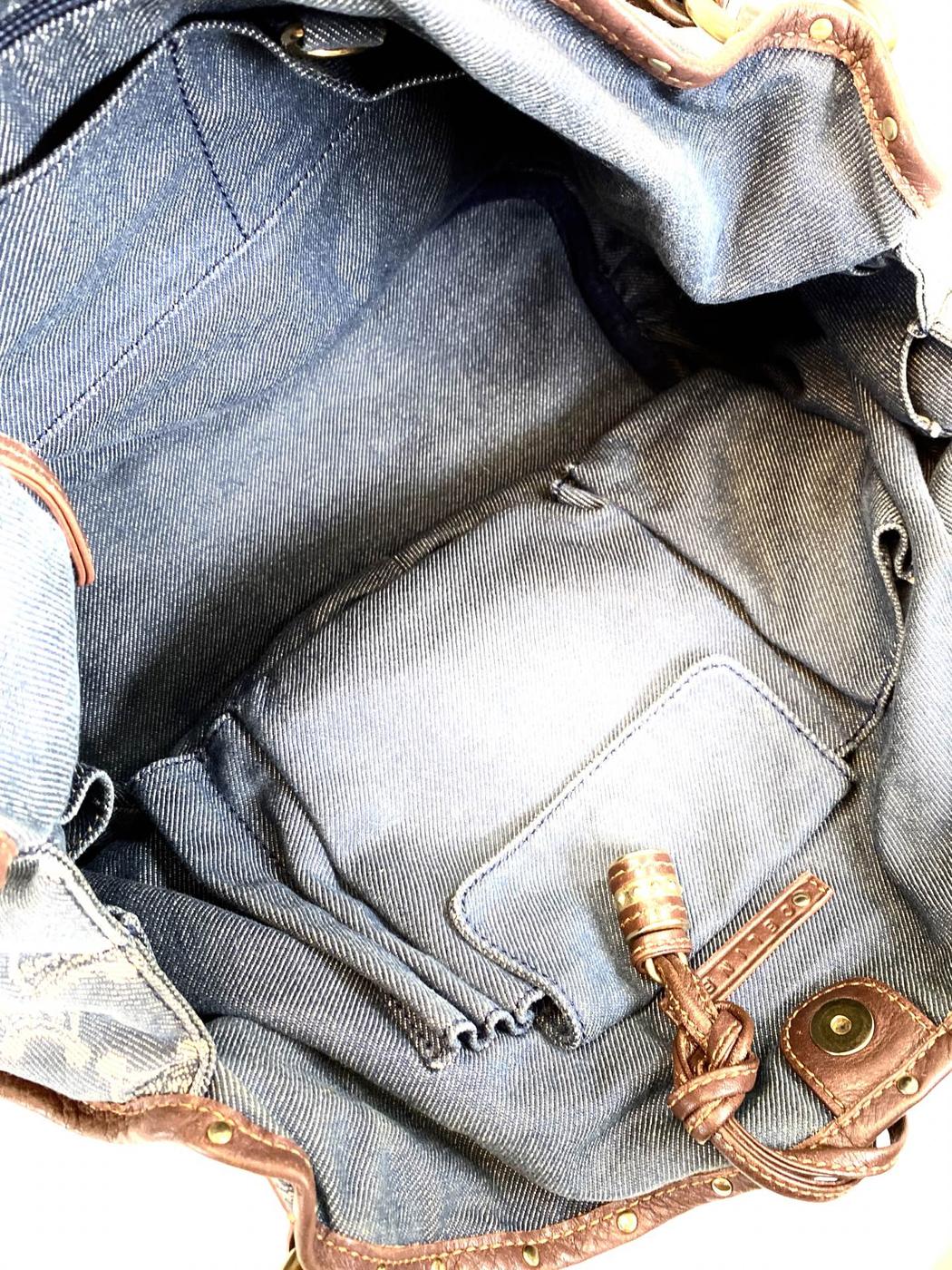 CELINE セリーヌ マカダム柄 トートバッグ トリオンフ デニム キャンバス 管理番号:9569