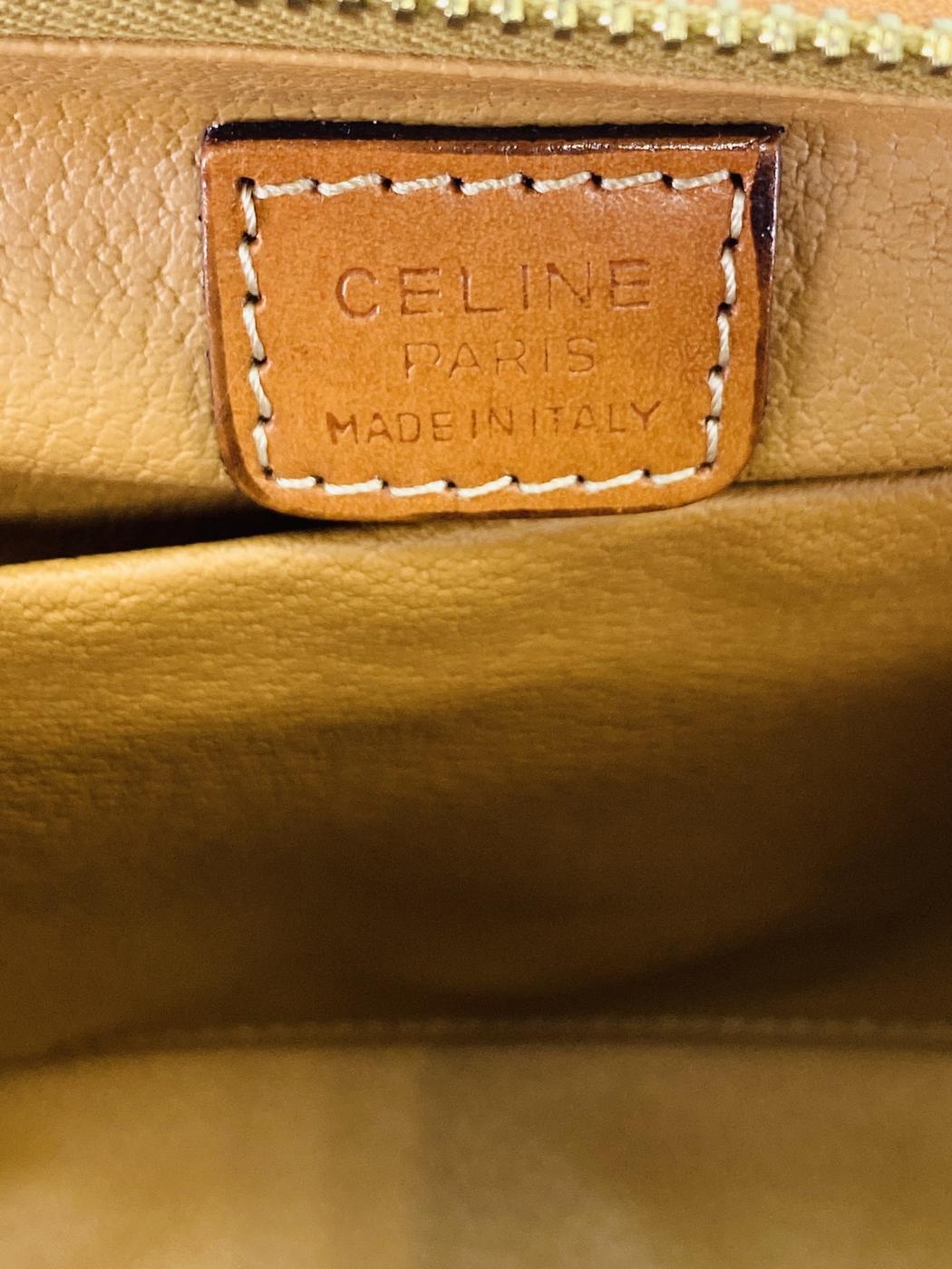 CELINE セリーヌ マカダム柄 ポーチ コスメポーチ マルチポーチ ブラウン 管理番号:9679