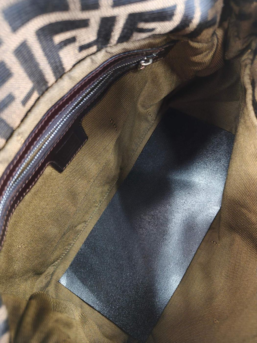 FENDI フェンディ ズッカ マンマバケット ショルダーバッグ ワンショルダー ナイロン ブラウン 管理番号:10521