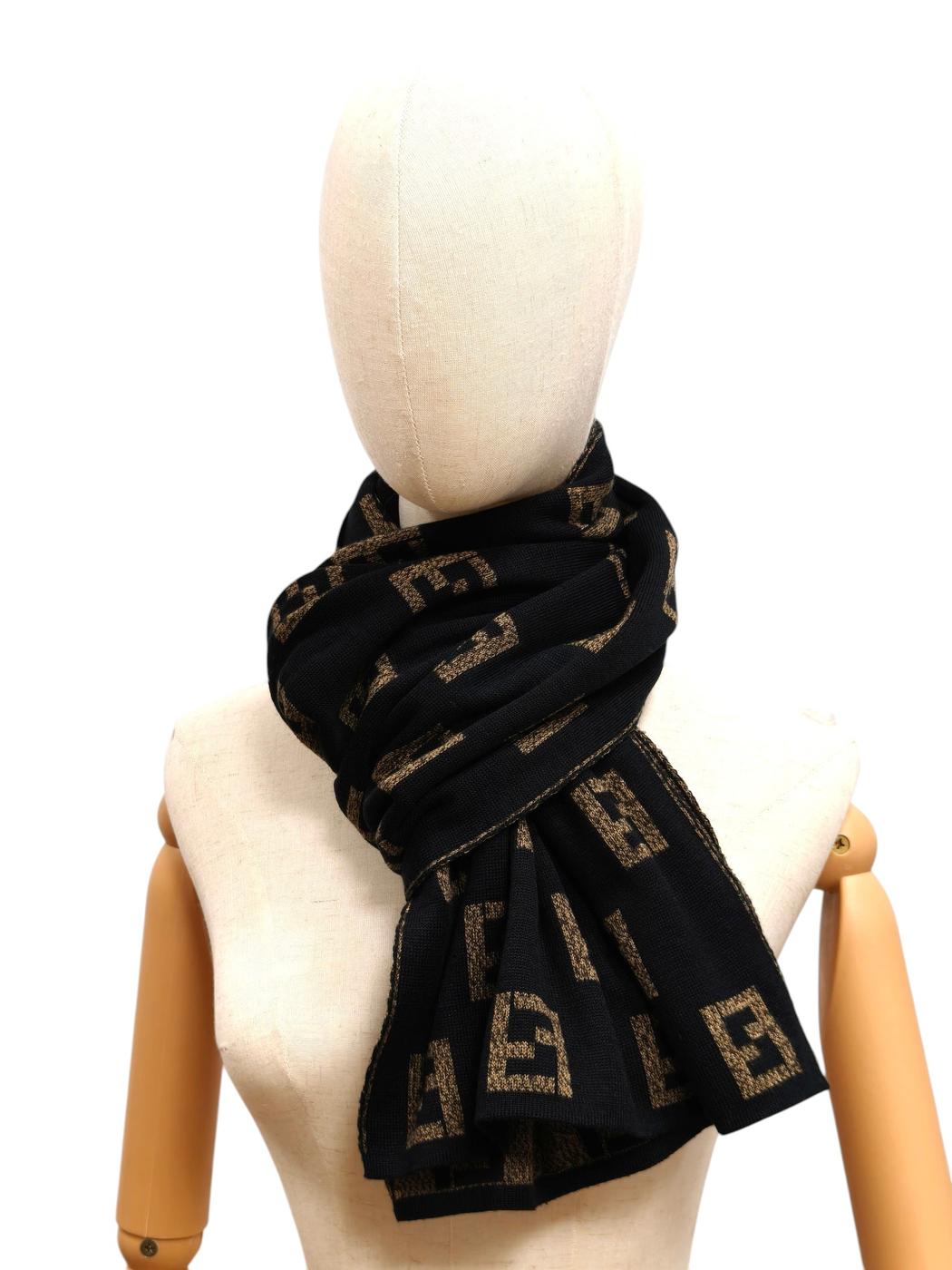 FENDI フェンディ ズッカ マフラー 茶 管理番号:11785