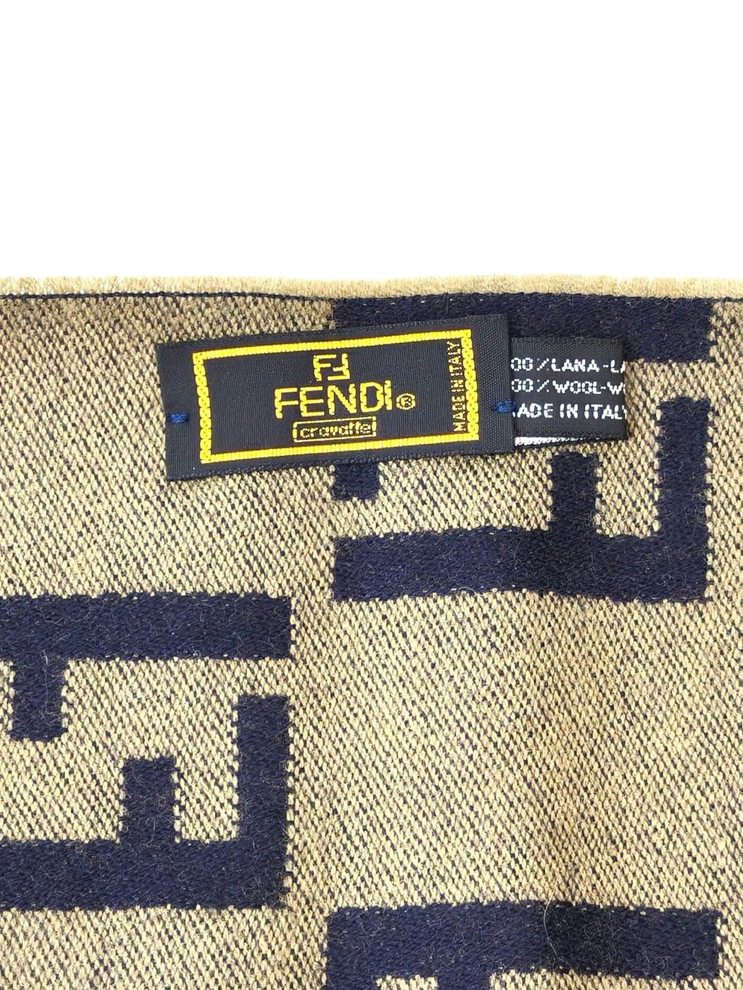 FENDI Zucca Scarf Stripe Scarf Black Control Number: 11804