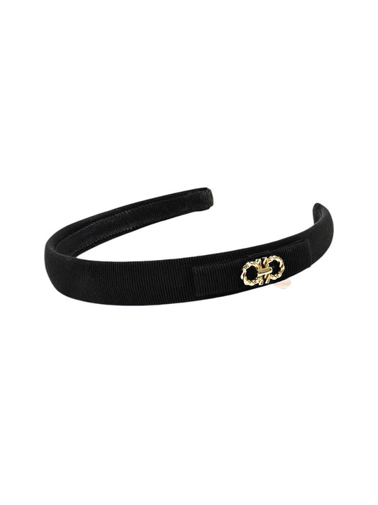 Ferragamo Gancini Logo Headband Black x Gold Ref: 11691