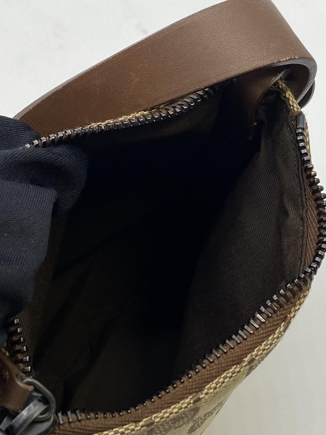 GUCCI グッチ ポーチ キャンバス レザー ベージュ系 ブラウン系 管理番号:7700