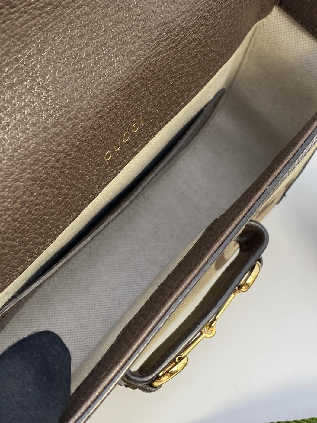 GUCCI グッチ ホースビット 1955 ミニ ショルダーバッグ 斜め掛け ジャンボGG キャンバス レザー ベージュ ブラウン 茶 管理番号:8524