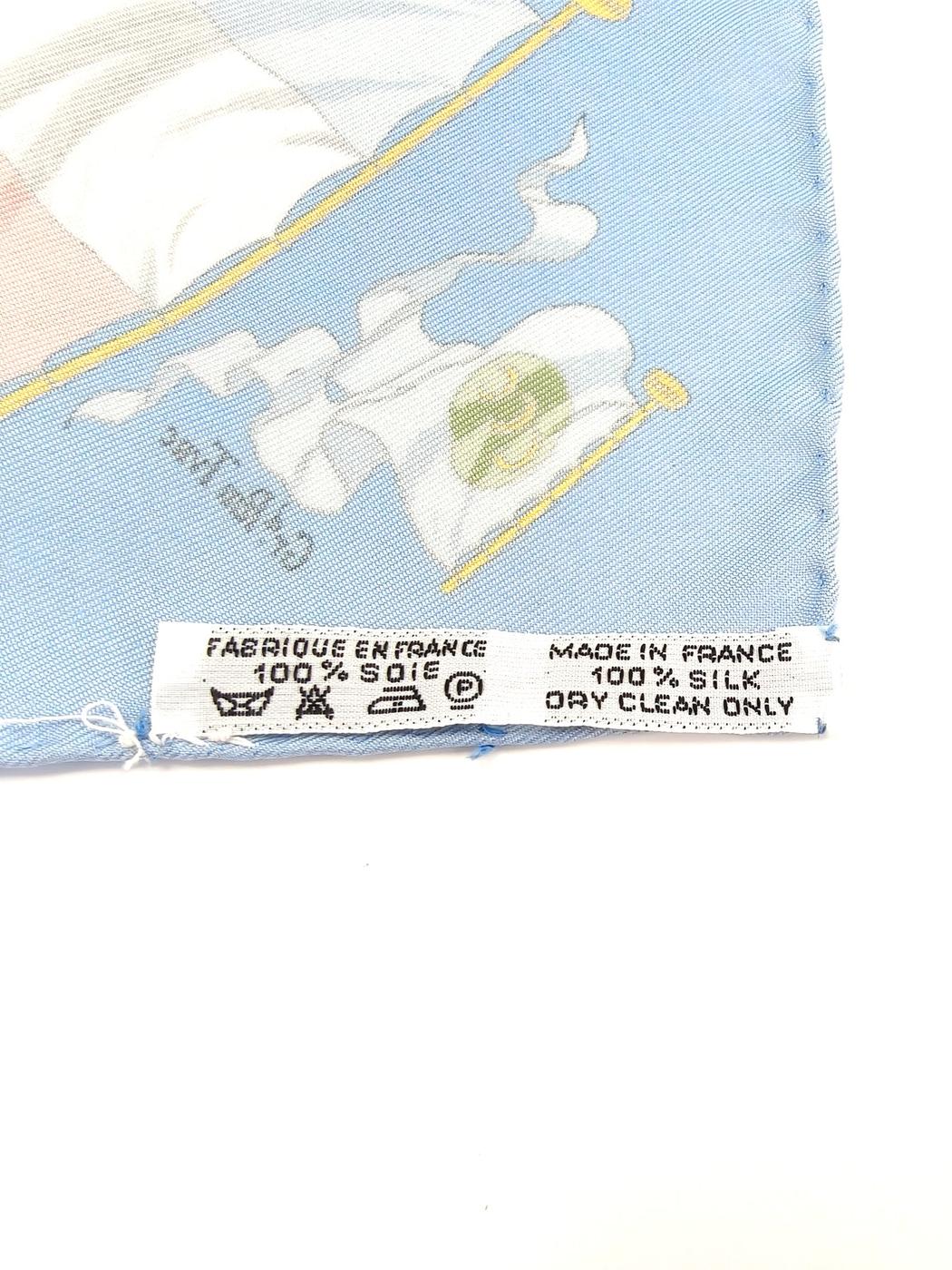 HERMES エルメス カレ40 シルク スカーフ PAVOIS 水色 管理番号:10214