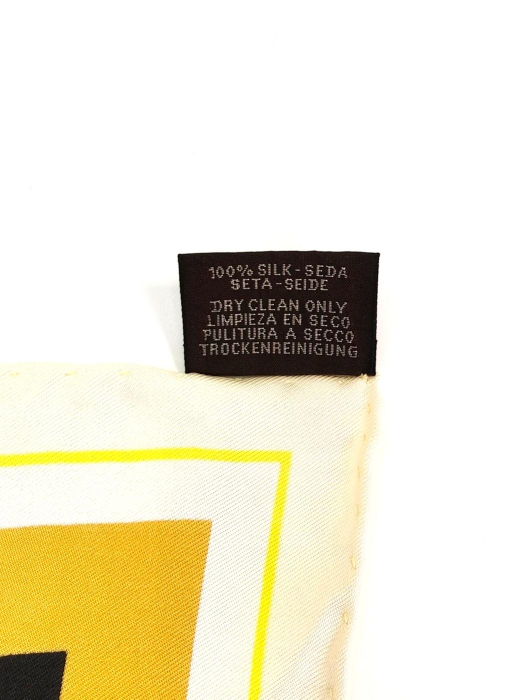 HERMES エルメス カレ45 ROBE DU SOIR ローブ デュ ソワール シルク スカーフ イエロー 管理番号:10273