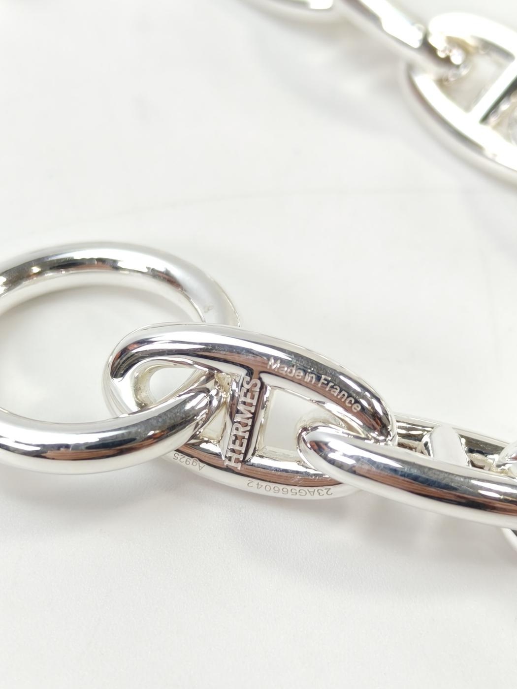 HERMES 爱马仕 Chaine d'Ancre 船锚链 GM 11扣 手链 银色 商品编号:11079