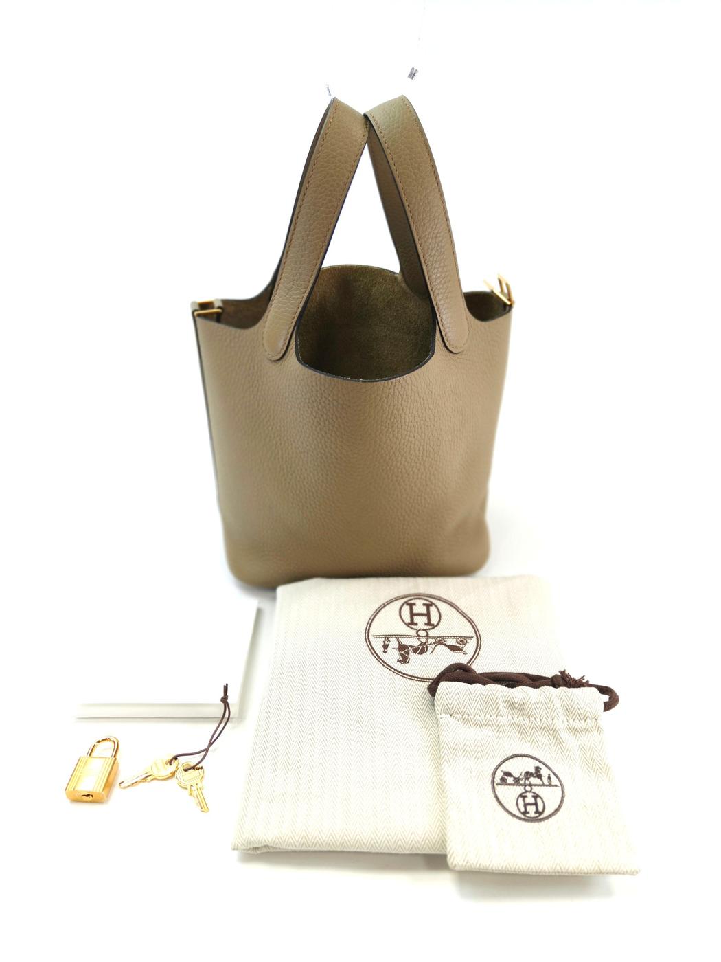 HERMES エルメス ピコタンロックPM ハンドバッグ W刻印 ベージュ 管理番号:11136