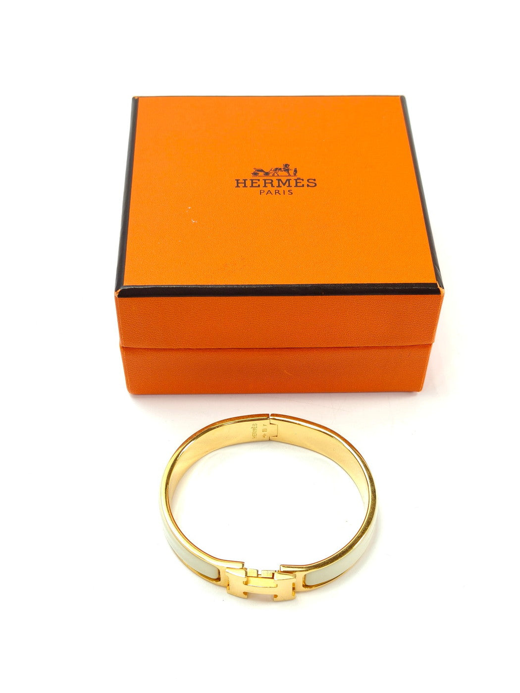 HERMES エルメス クリックH ブレスレット ゴールド×ホワイト 管理番号:11168