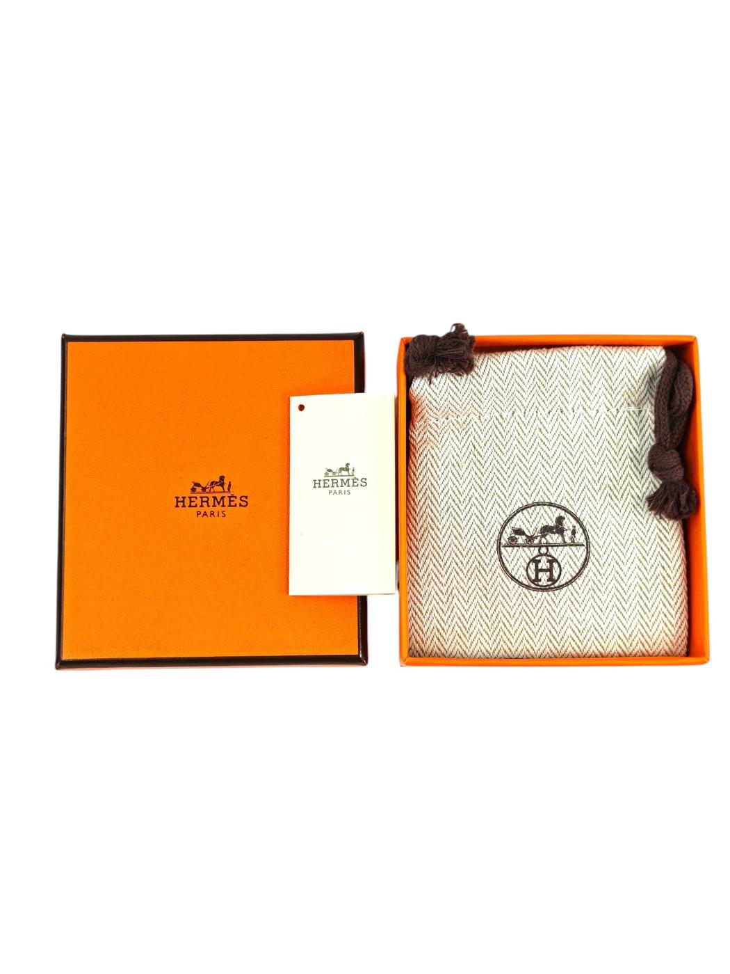 HERMES エルメス ミニ ポップH ピアス シルバー×ブラック 管理番号:11267