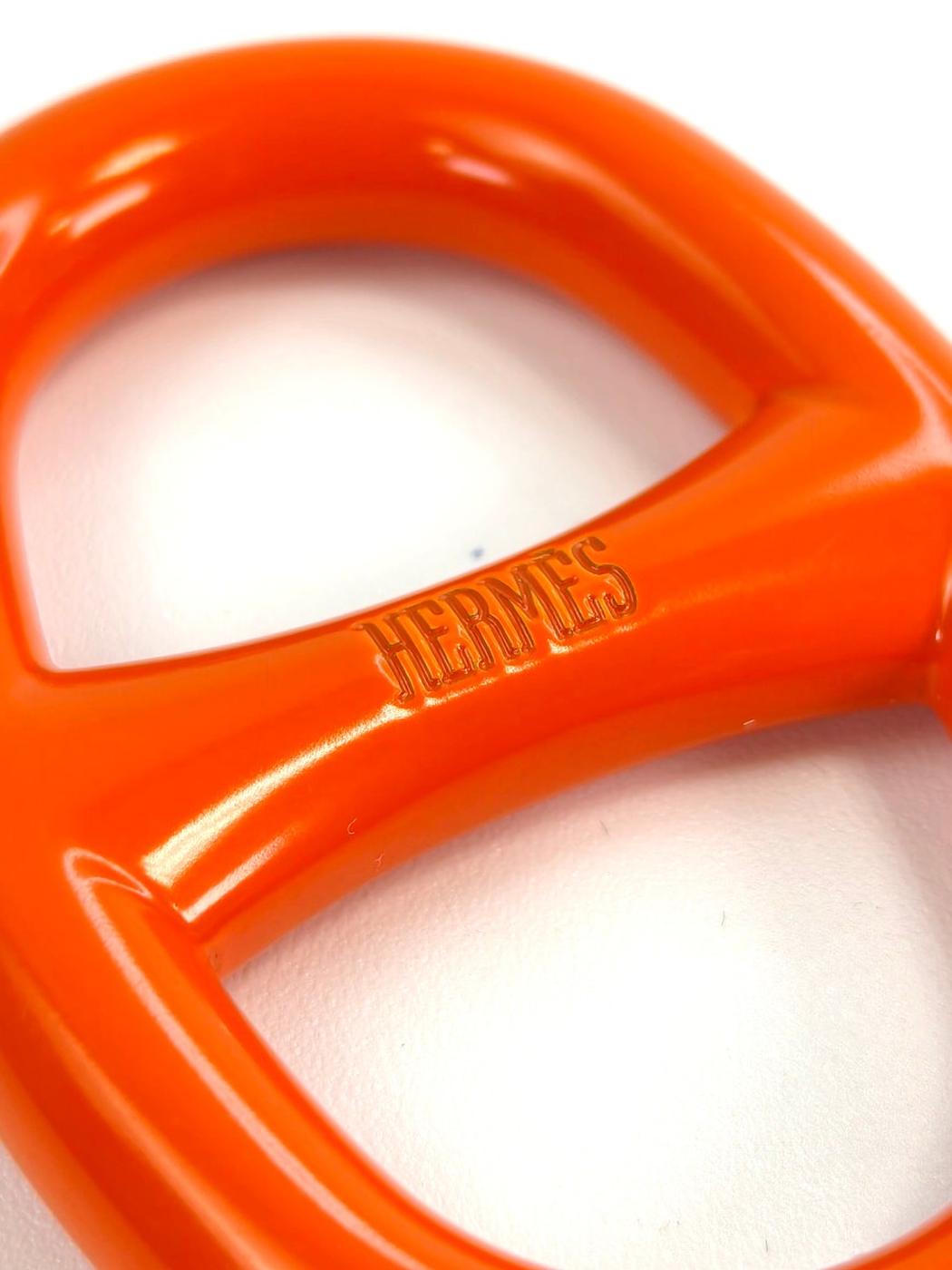 HERMES エルメス シェーヌダンクル スカーフリング オレンジ 管理番号:11315