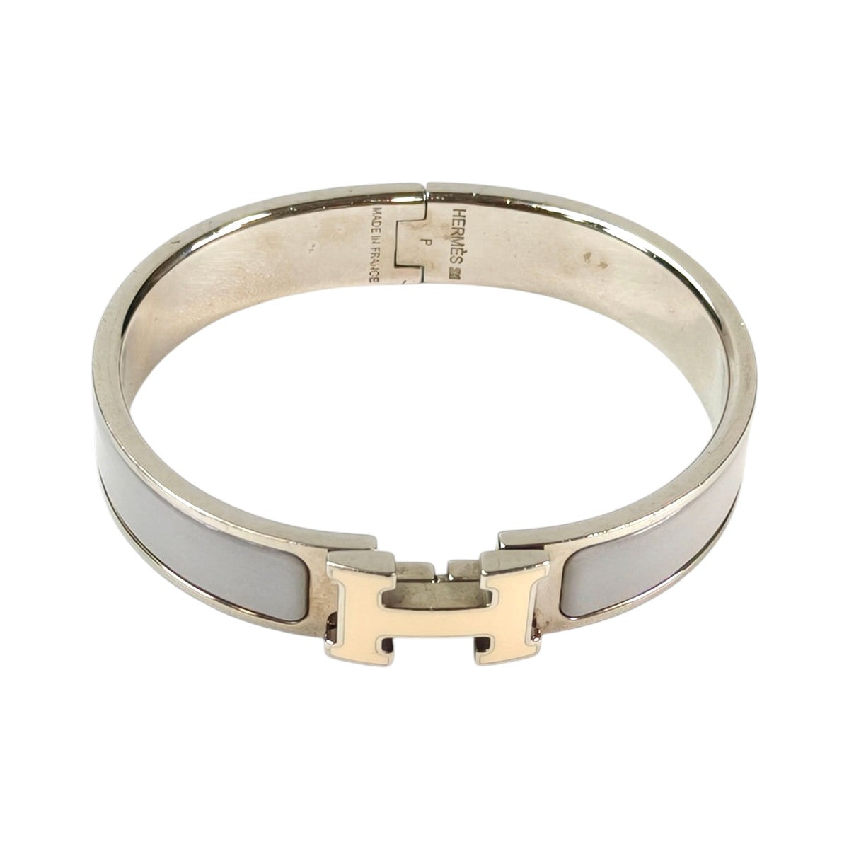 HERMES エルメス クリックH ブレスレット ホワイト×グレー 管理番号:11410