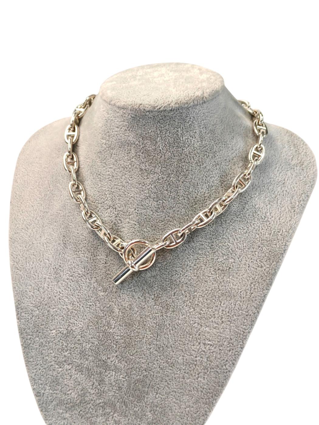 HERMES エルメス シェーヌダンクル MM 36コマ ネックレス シルバー 管理番号:11590