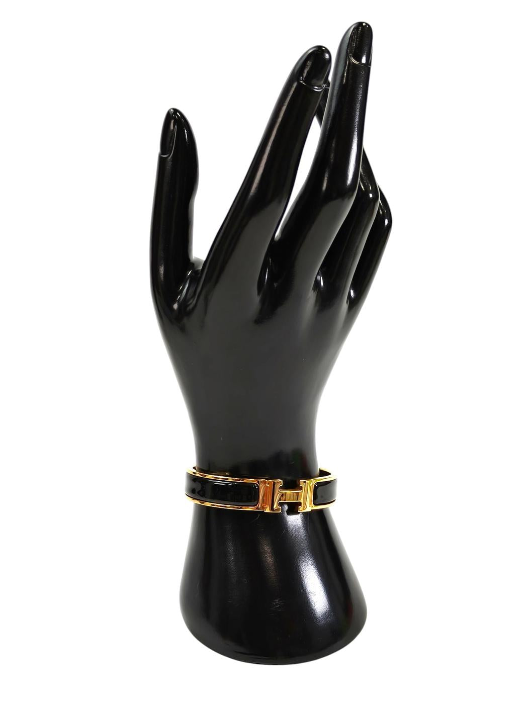 HERMES エルメス クリックH ブレスレット ブラック×ゴールド 管理番号:11626