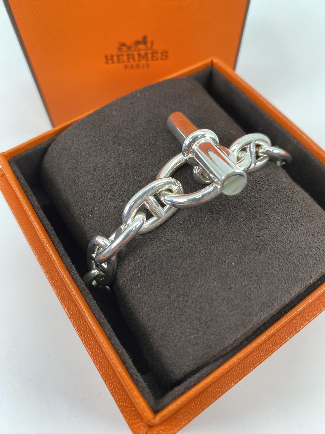 爱马仕 Chaine d'Ancre MM 手链,14 节,925 纯银,重 536 克,控制编号:9015
