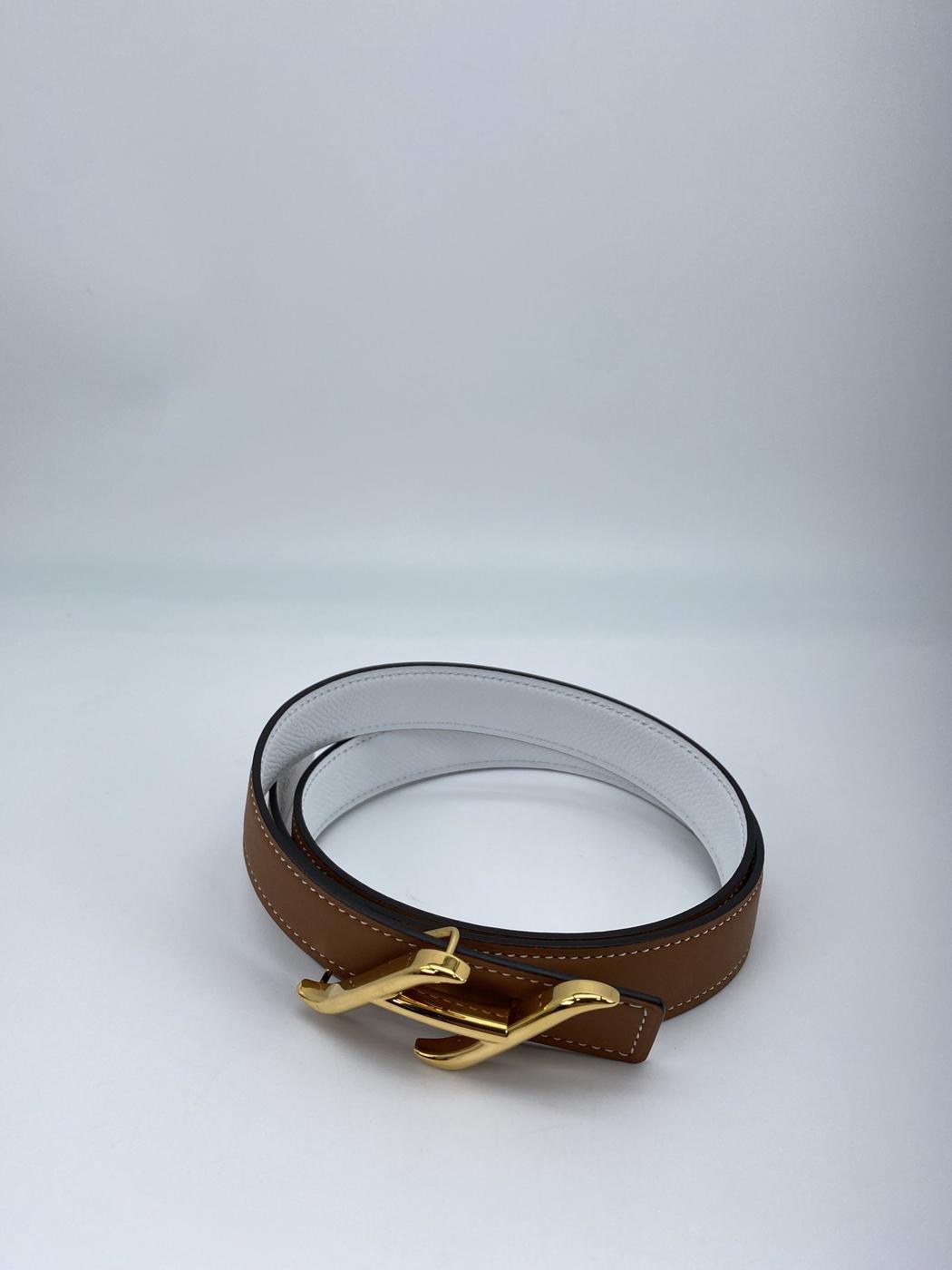 【新品同様】エルメス HERMES ベルトバックル 《HDN》 &レザーベルト(キット) 24 mm 管理番号:9159