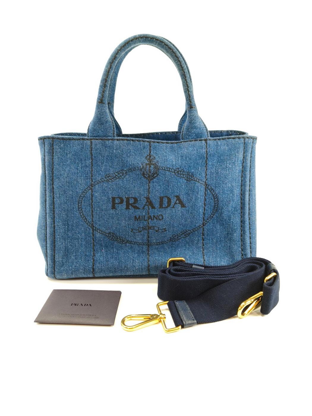 PRADA 普拉达 Canapa 2Way 托特包 单肩包 牛仔布 款号:10982