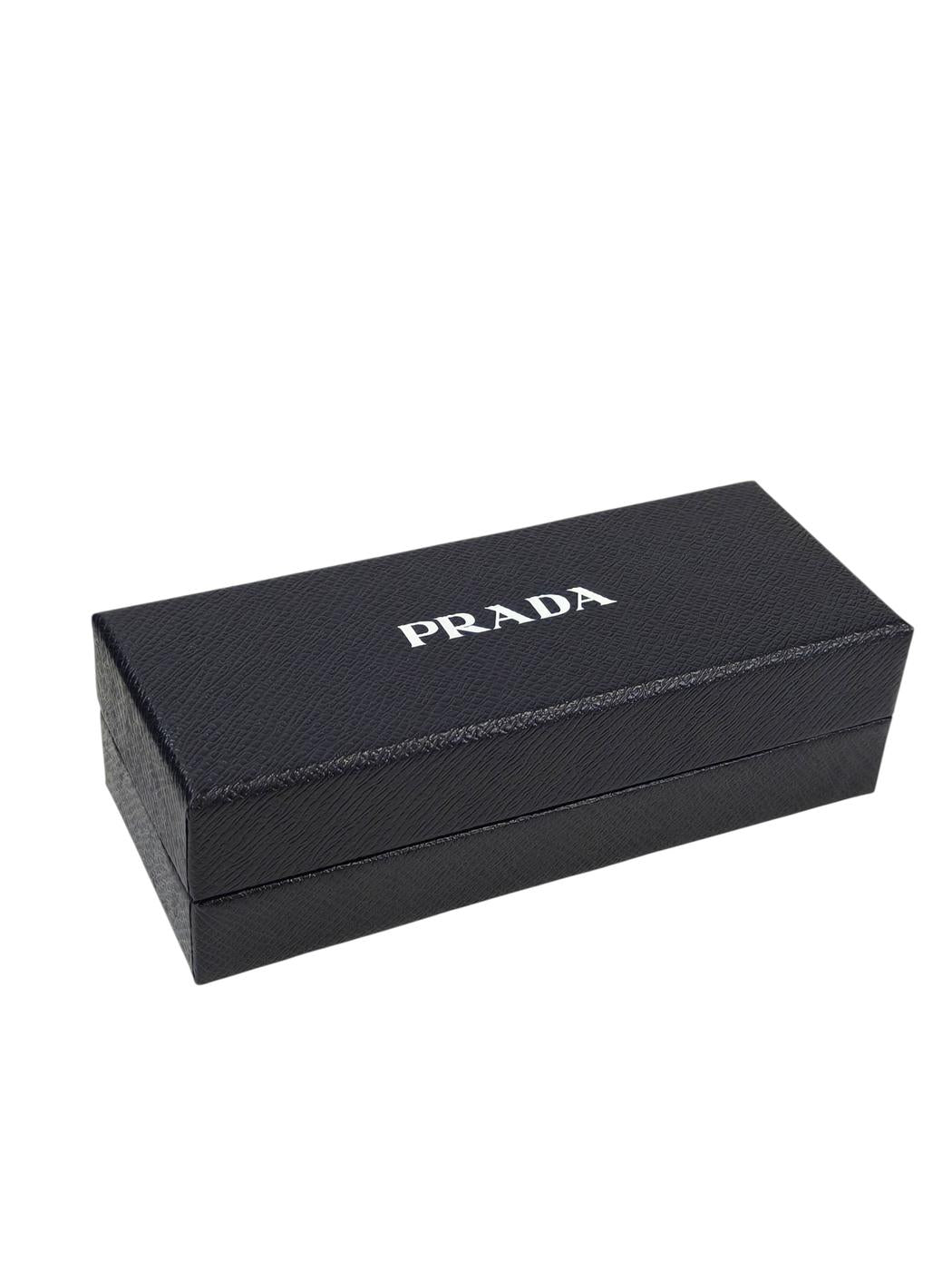 PRADA プラダ 三角ロゴチャーム付き サフィアーノ キーホルダー ブラック 管理番号:11530
