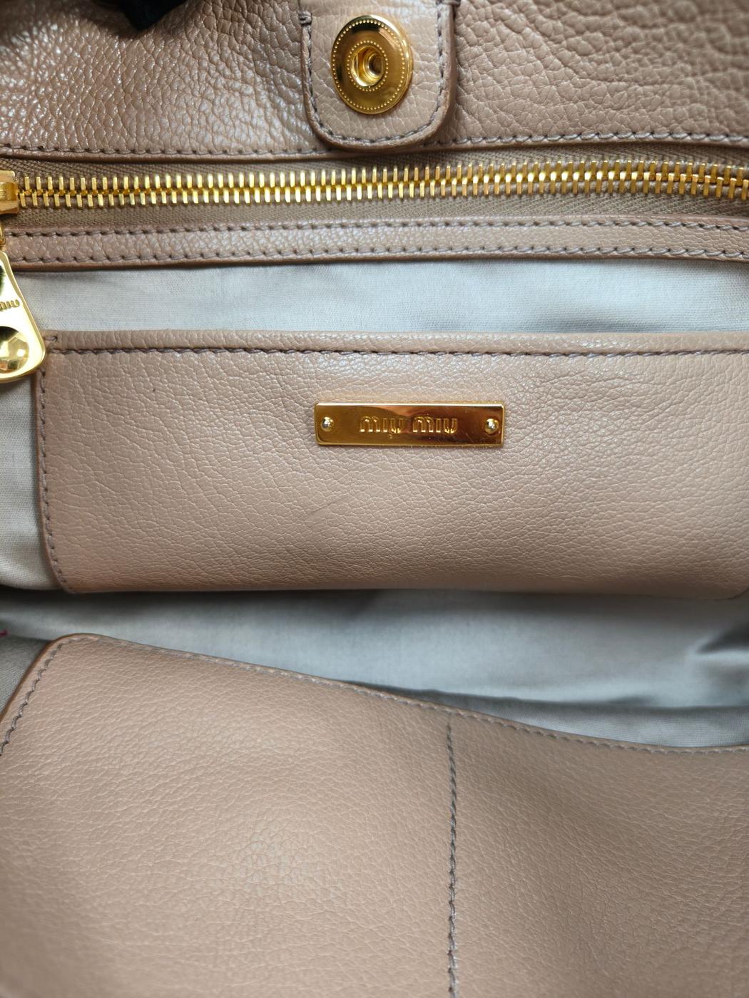 MiuMiu ミュウミュウ 2WAY ハンドバッグ ショルダーバッグ マドラス ベージュ 管理番号:10048