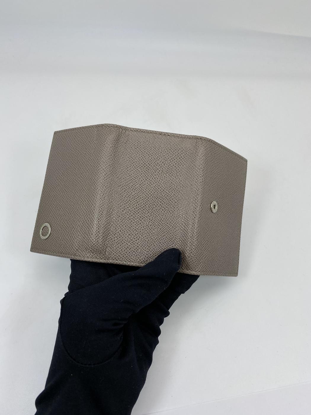 BVLGARI ブルガリ 名刺入れ ブルガリブルガリ グレー レザー キーケース 管理番号:6336★