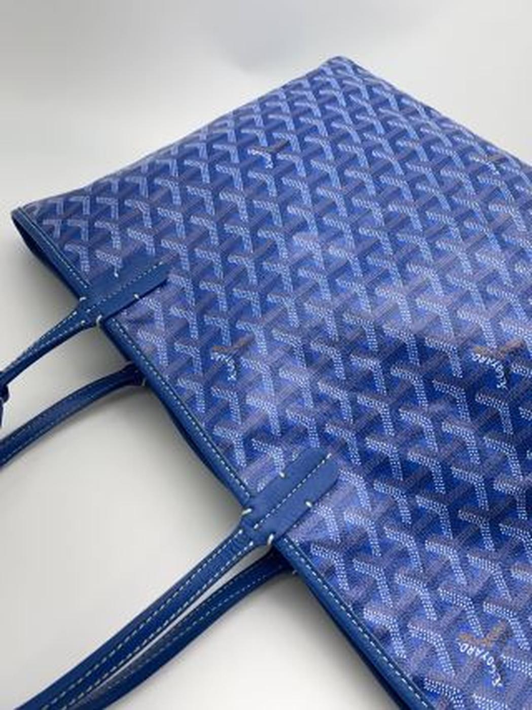 GOYARD ゴヤール サンルイPM トートバッグ ブルー ポーチ付き 管理番号:8766