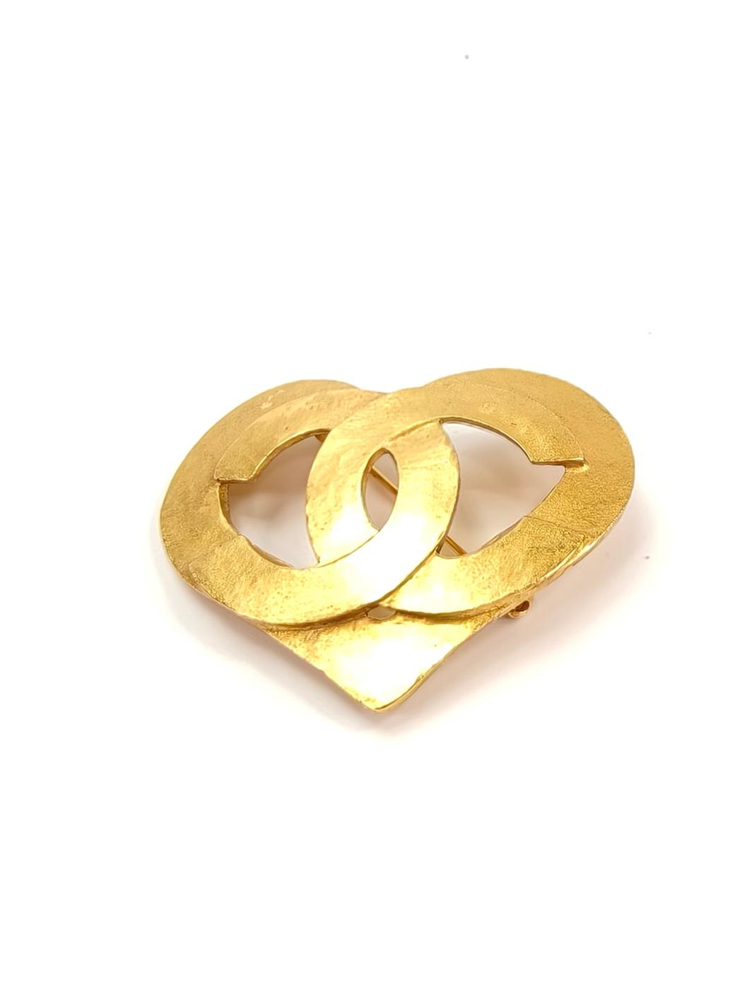 シャネル CHANEL ココマーク ハートモチーフ ブローチ 95P ゴールド