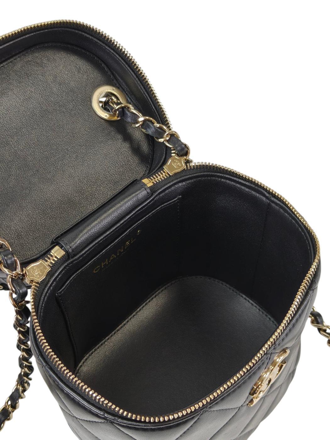 CHANEL シャネル ヴァニティ 2way チェーンショルダーバッグ ブラック 管理番号：10121