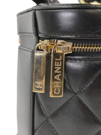 CHANEL シャネル ヴァニティ 2way チェーンショルダーバッグ ブラック 管理番号：10121