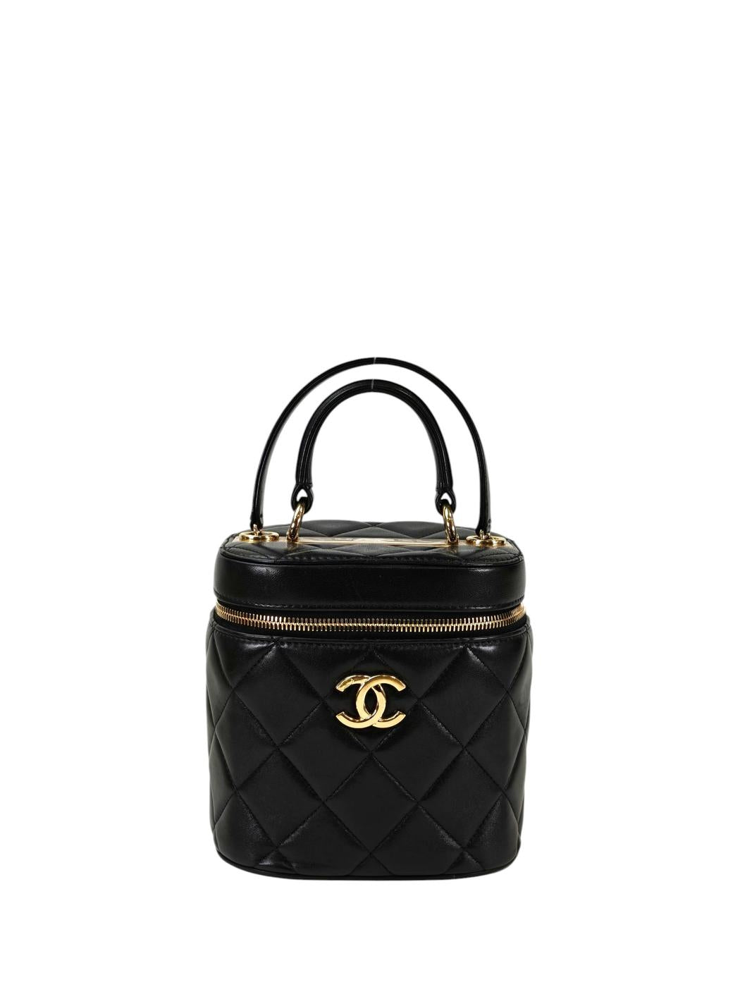 CHANEL シャネル ヴァニティ 2way チェーンショルダーバッグ ブラック 管理番号：10121