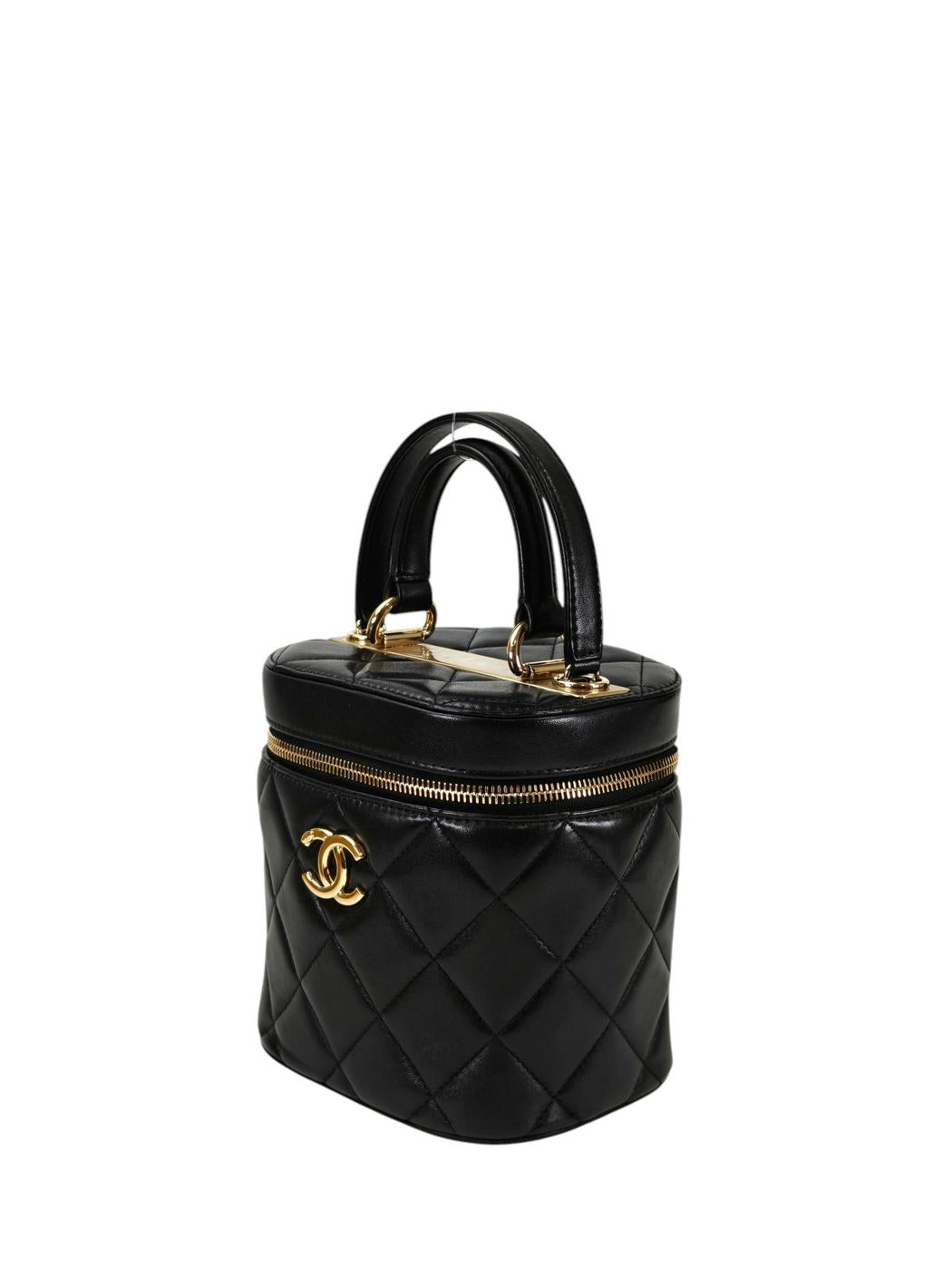 CHANEL シャネル ヴァニティ 2way チェーンショルダーバッグ ブラック 管理番号：10121